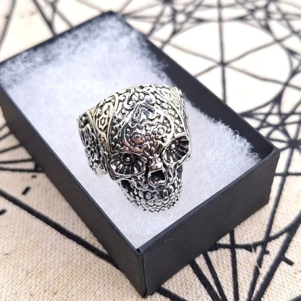 Sugar skull ring size 10 day of the dead dia de los muertos